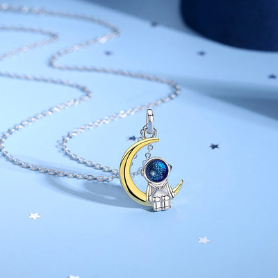 Collar de Pareja Astronauta en Plata Esterlina - Cadena para el Pecho - Image 13