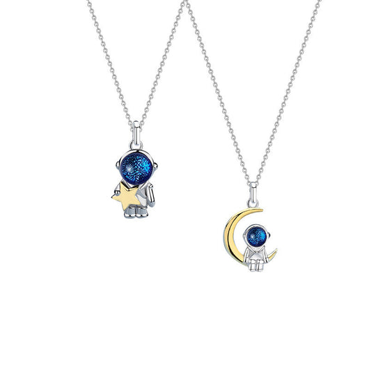 Collar de Pareja Astronauta en Plata Esterlina - Cadena para el Pecho - Image 4