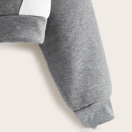 Sudadera Corta con Capucha y Bloques de Color - Top Ribbed de Manga Larga para Mujer - Image 11