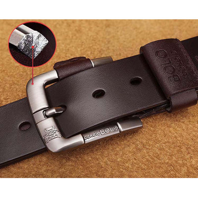 Cinturón de Cuero para Hombre Premium - Hebilla de Pasador Directo de Fábrica - Image 10