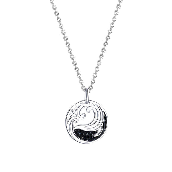 Collar de Pareja Ballenas en Plata S925