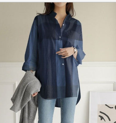Camisa Casual Suelta de Manga Larga para Otoño