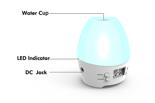 Difusor de Aroma con Humidificador, Luz LED Multicolor y Reloj Despertador - Image 14