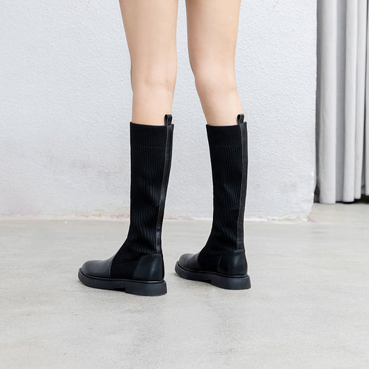 Botas Altas de Cuero Over the Knee - Efecto Adelgazante con Base Plana - Image 7