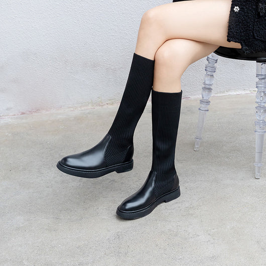 Botas Altas de Cuero Over the Knee - Efecto Adelgazante con Base Plana - Image 11