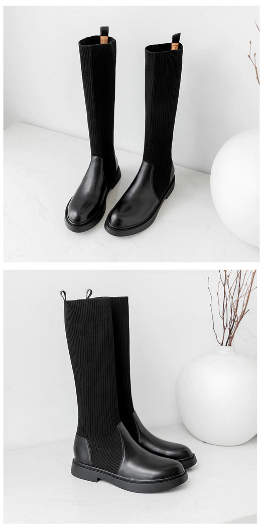 Botas Altas de Cuero Over the Knee - Efecto Adelgazante con Base Plana - Image 15