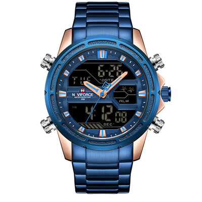 Reloj de Acero Inoxidable con Pantalla Dual y Movimiento de Cuarzo - Image 4