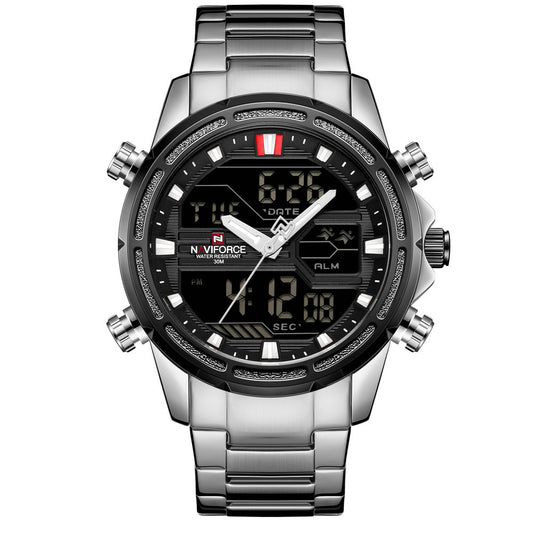 Reloj de Acero Inoxidable con Pantalla Dual y Movimiento de Cuarzo - Image 2