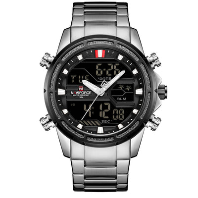 Reloj de Acero Inoxidable con Pantalla Dual y Movimiento de Cuarzo - Image 2