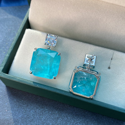 Aretes de Plata 925 con Paraiba Azul para Mujer - Image 4
