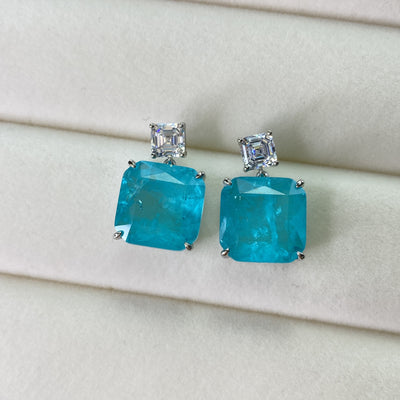 Aretes de Plata 925 con Paraiba Azul para Mujer - Image 10
