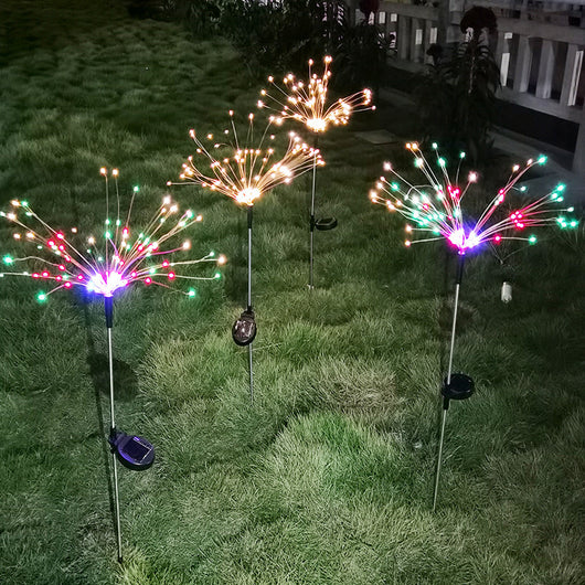Luces Solares LED para Jardín - Iluminación Navideña Exterior Estilo Fuegos Artificiales