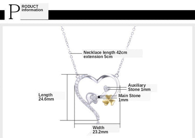 Collar Colgante Elefante Trébol en Corazón Plata 925 con Circonita para Mujer - Image 4