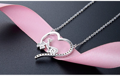 Collar Colgante Elefante Trébol en Corazón Plata 925 con Circonita para Mujer - Image 5