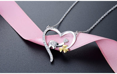 Collar Colgante Elefante Trébol en Corazón Plata 925 con Circonita para Mujer - Image 7