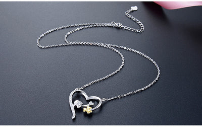 Collar Colgante Elefante Trébol en Corazón Plata 925 con Circonita para Mujer - Image 8
