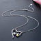 Collar Colgante Elefante Trébol en Corazón Plata 925 con Circonita para Mujer