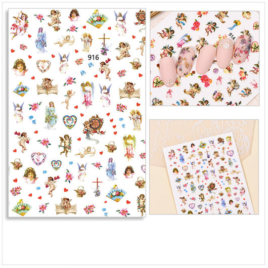 Pegatinas de Arte de Uñas Ángel Cupido Madonna - Diseño Japonés Elegante - Image 8