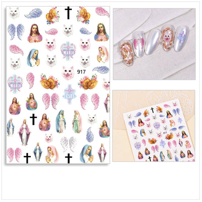 Pegatinas de Arte de Uñas Ángel Cupido Madonna - Diseño Japonés Elegante - Image 7