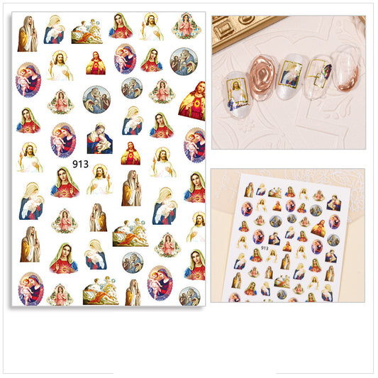 Pegatinas de Arte de Uñas Ángel Cupido Madonna - Diseño Japonés Elegante