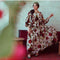 Vestido Bohemio Estampado Rosa Volantes Inspiración Medio Oriente