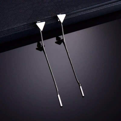 Pendientes Geométricos con Borla y Triángulo - Image 3