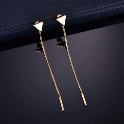 Pendientes Geométricos con Borla y Triángulo - Image 4