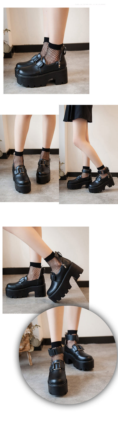 Zapatos Lolita Retro con Tacón Grueso y Punta Redonda - Image 7
