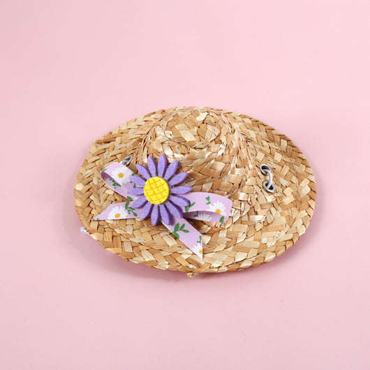 Sombrero de Paja con Collar Campana para Gatos - Diseño Margarita y Girasol - Image 12