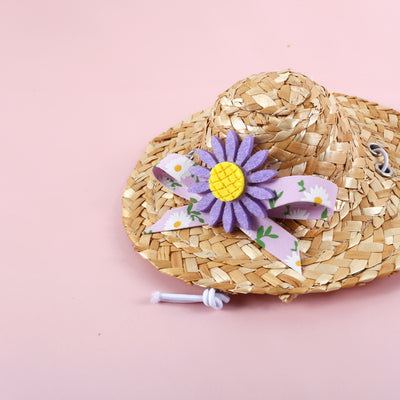 Sombrero de Paja con Collar Campana para Gatos - Diseño Margarita y Girasol - Image 13