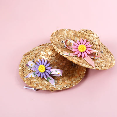 Sombrero de Paja con Collar Campana para Gatos - Diseño Margarita y Girasol - Image 14