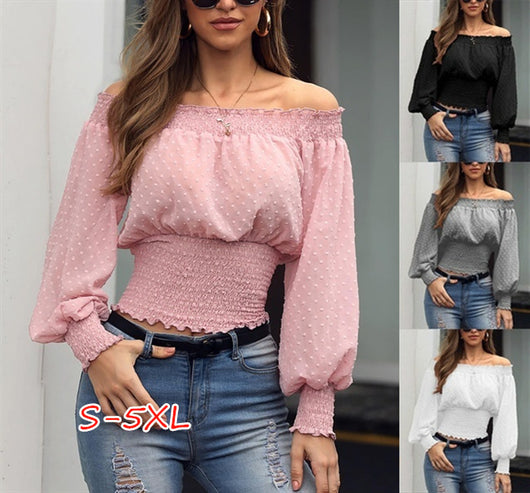 Blusa Asimétrica de Un Hombro con Volantes en Cintura