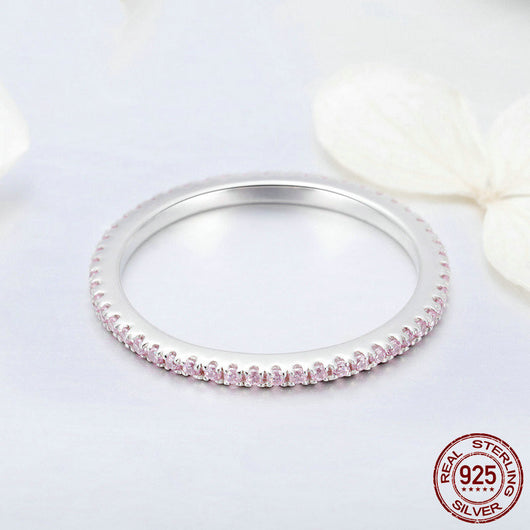 Anillo de Plata 925 Chapado en Platino con Diseño de Filas Finas para Mujer - Image 8