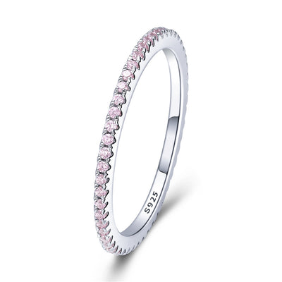 Anillo de Plata 925 Chapado en Platino con Diseño de Filas Finas para Mujer - Image 3