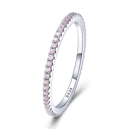 Anillo de Plata 925 Chapado en Platino con Diseño de Filas Finas para Mujer - Image 3