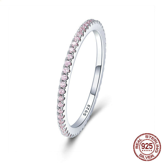 Anillo de Plata 925 Chapado en Platino con Diseño de Filas Finas para Mujer - Image 5