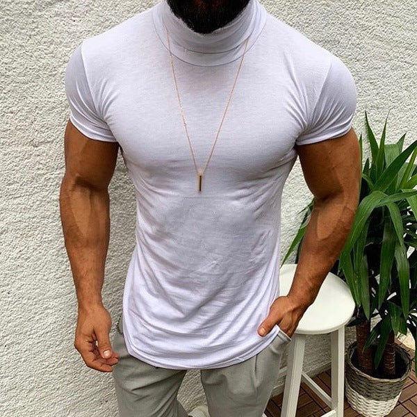 Playera Básica de Cuello Alto Manga Corta para Hombre - Image 3