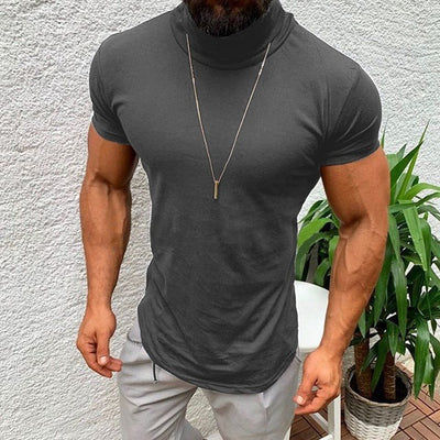 Playera Básica de Cuello Alto Manga Corta para Hombre - Image 2