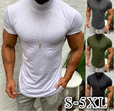 Playera Básica de Cuello Alto Manga Corta para Hombre
