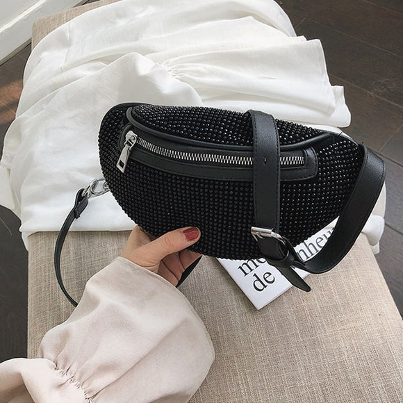 Bolso Bandolera One Shoulder con Brillantes Flash