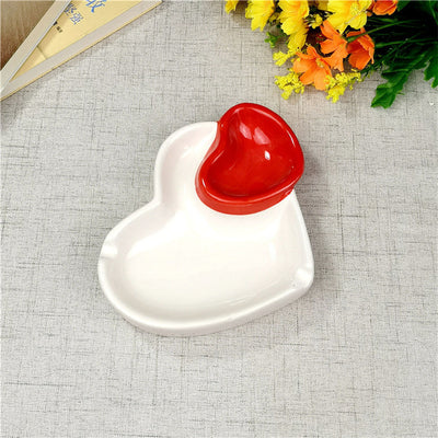 Cenicero Decorativo Corazón Rojo - Artesanía Cerámica Hecha a Mano