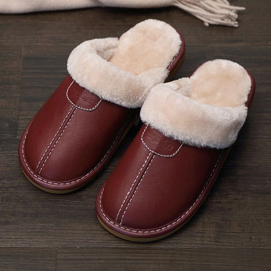 Pantuflas de Cuero con Suela Gruesa Antideslizante para el Hogar - Image 5