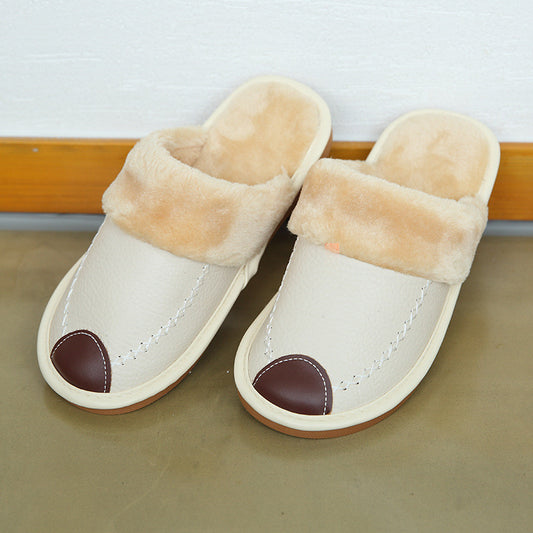 Pantuflas de Cuero con Suela Gruesa Antideslizante para el Hogar - Image 2