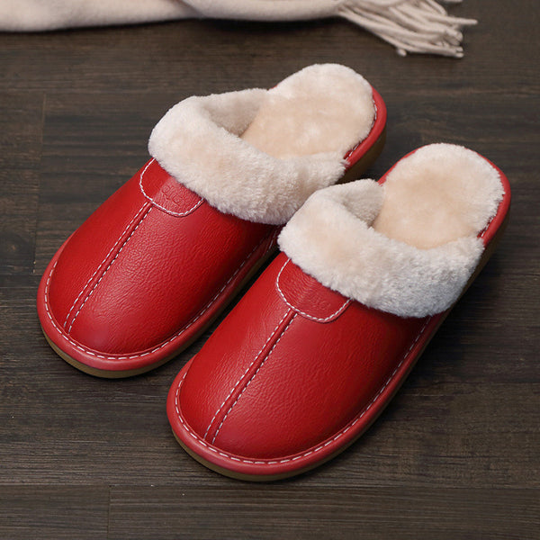 Pantuflas de Cuero con Suela Gruesa Antideslizante para el Hogar