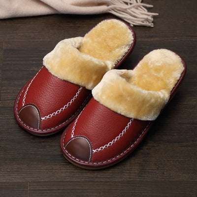 Pantuflas de Cuero con Suela Gruesa Antideslizante para el Hogar - Image 6