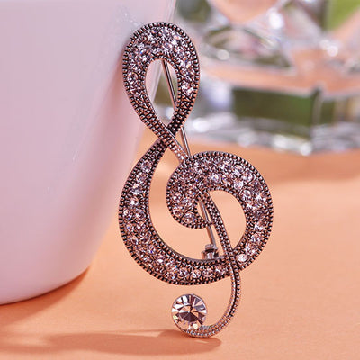 Broche de Notas Musicales Vintage Europeo y Americano