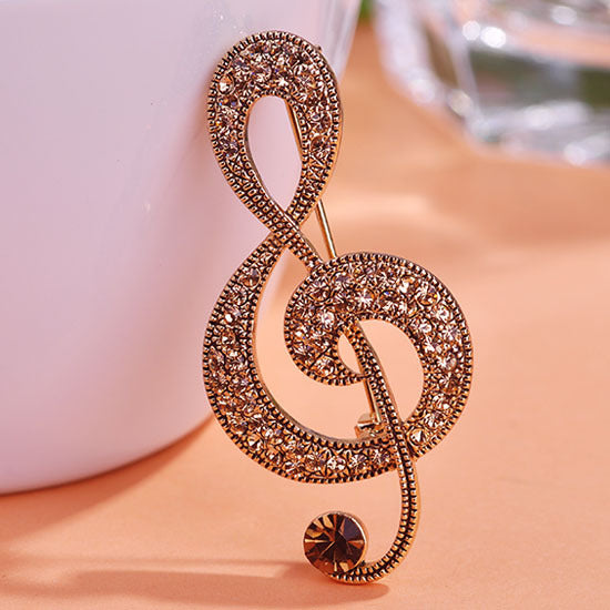 Broche de Notas Musicales Vintage Europeo y Americano