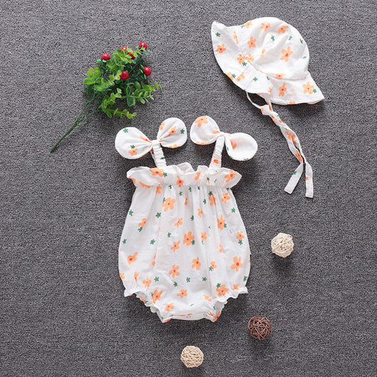 Enterizo Estampado Floral para Bebé - Romper Cómodo de Algodón Verano Estilo Coreano - Image 2