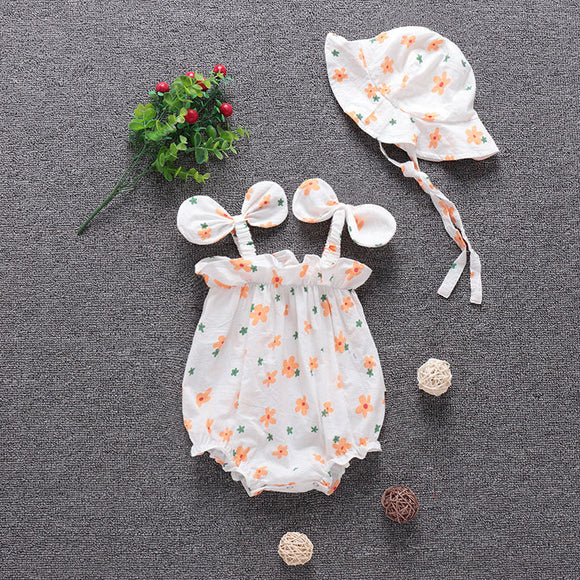 Enterizo Estampado Floral para Bebé - Romper Cómodo de Algodón Verano Estilo Coreano