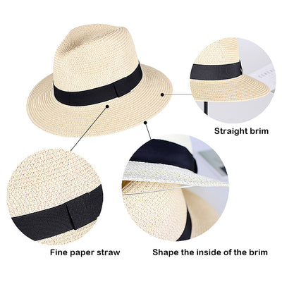 Sombrero Panamá de Ala Ancha con Protección Solar para Parejas - Image 12